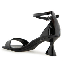 Jazzy Sandal Dress Sculpted | Black Patent Faux Leather
