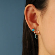 Women | Turquoise Andromeda Studs | 14k Rose Gold