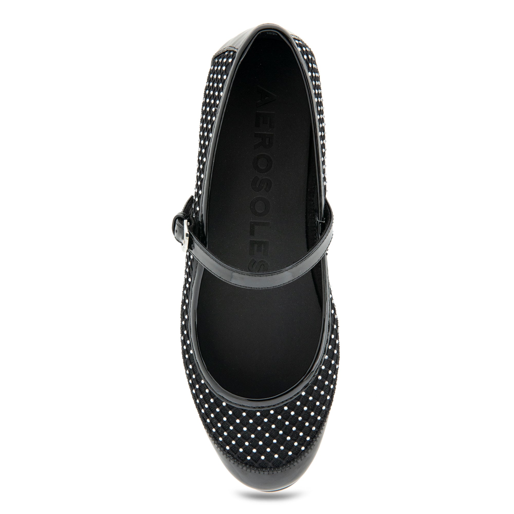 Baylee Casual Flat | Crystal/Black Mesh Fabric