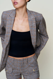 Womens | The Perfect Oversized Tarten Blazer | Green Tartan