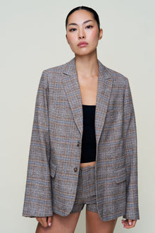 Womens | The Perfect Oversized Tarten Blazer | Green Tartan