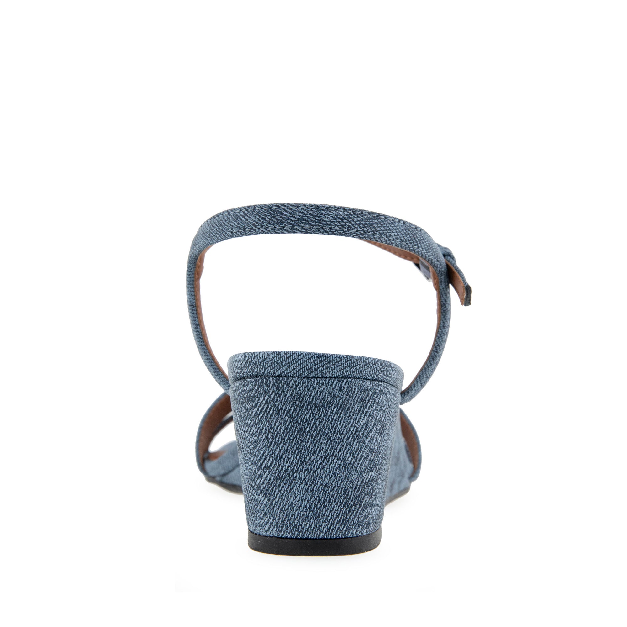 Witt Sandal Wedge | Blue Denim Textured Faux Leather