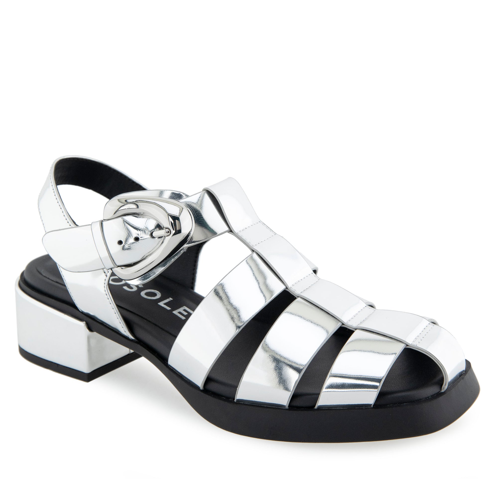 Dapper Casual Fisherman | Silver Mirror Metallic Faux Leather