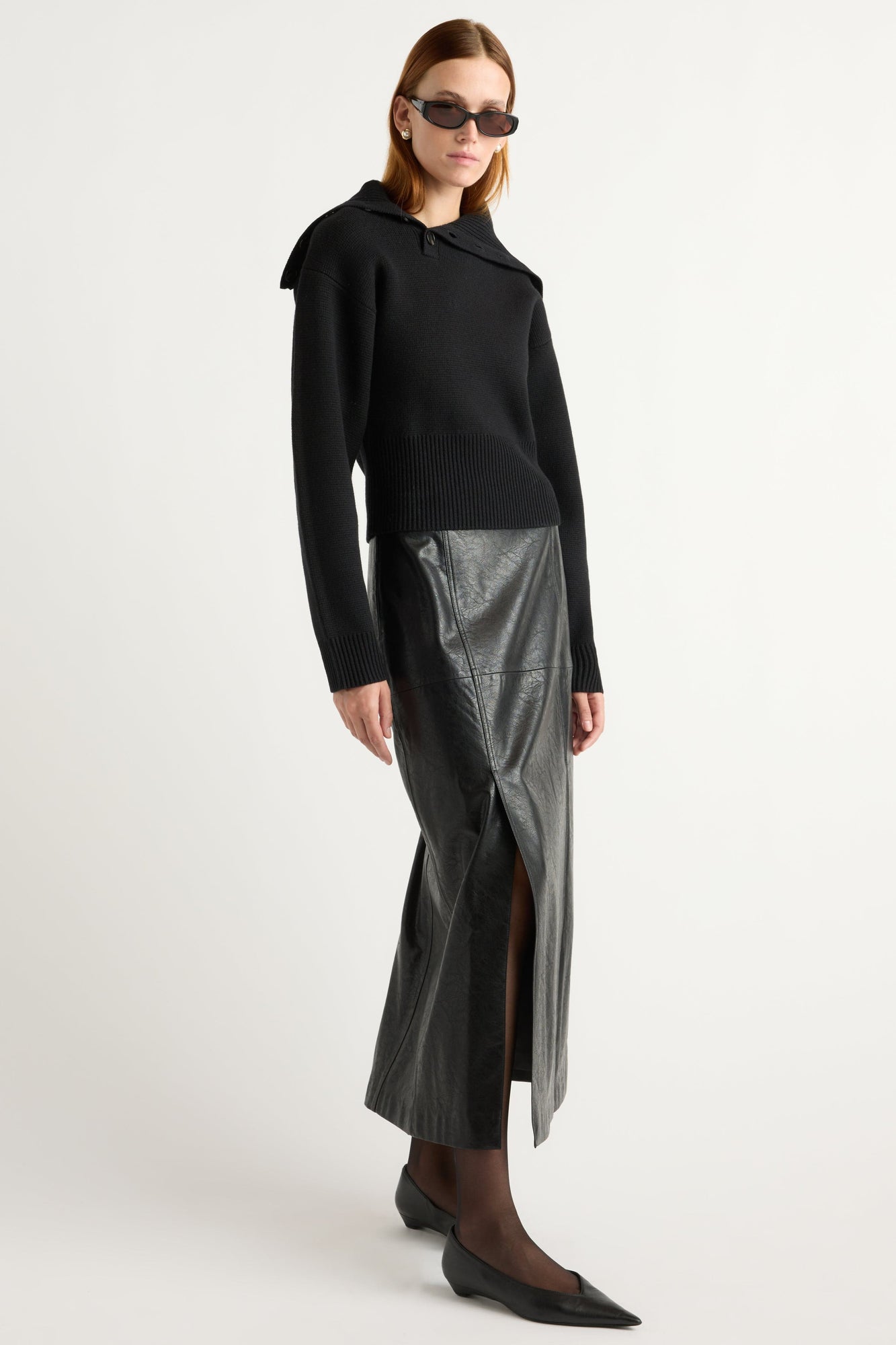 Kelsey | Elijah Foldover Button-Collar Sweater in Size Small