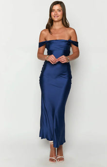 Ella Off Shoulder Formal Maxi Dress | Navy