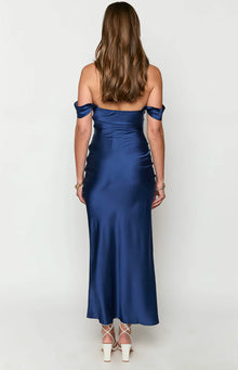 Ella Off Shoulder Formal Maxi Dress | Navy