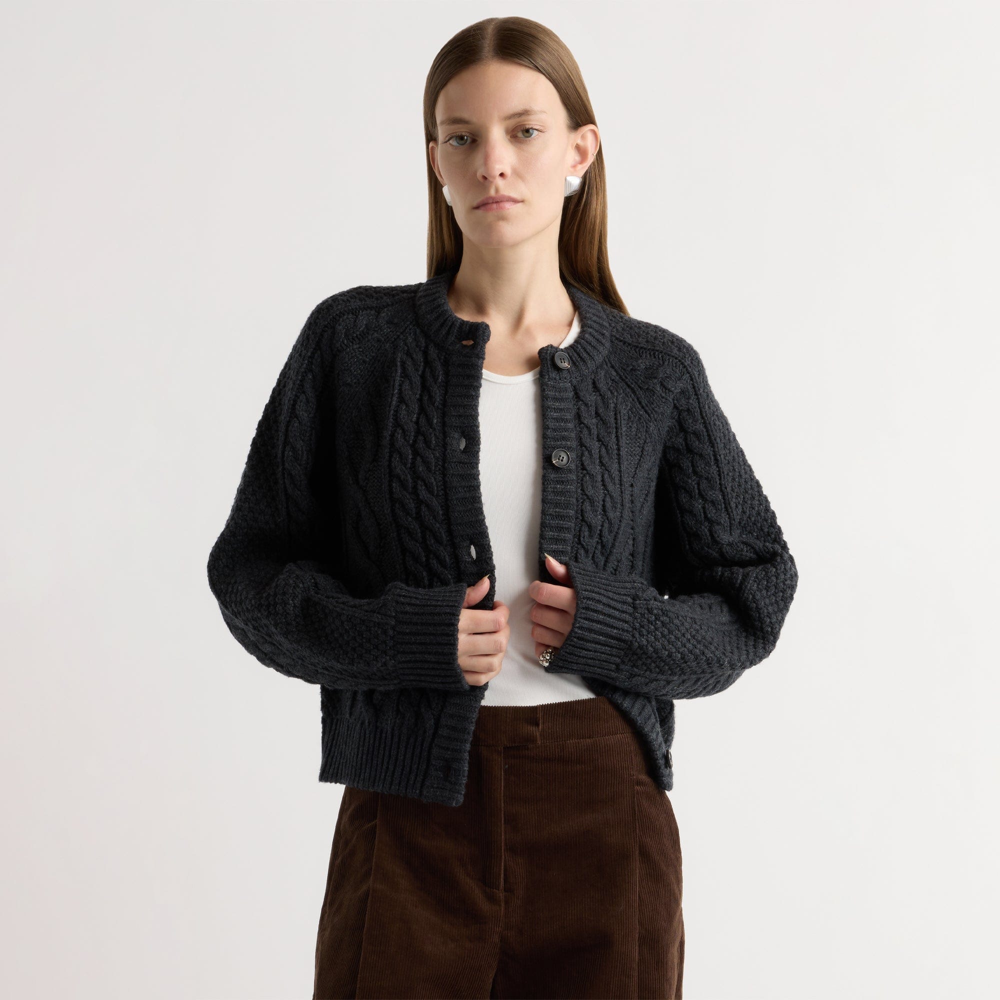 Marije | Eloise Button Cable Cardigan in Size Small
