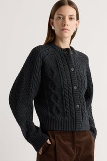 Marije | Eloise Button Cable Cardigan in Size Small