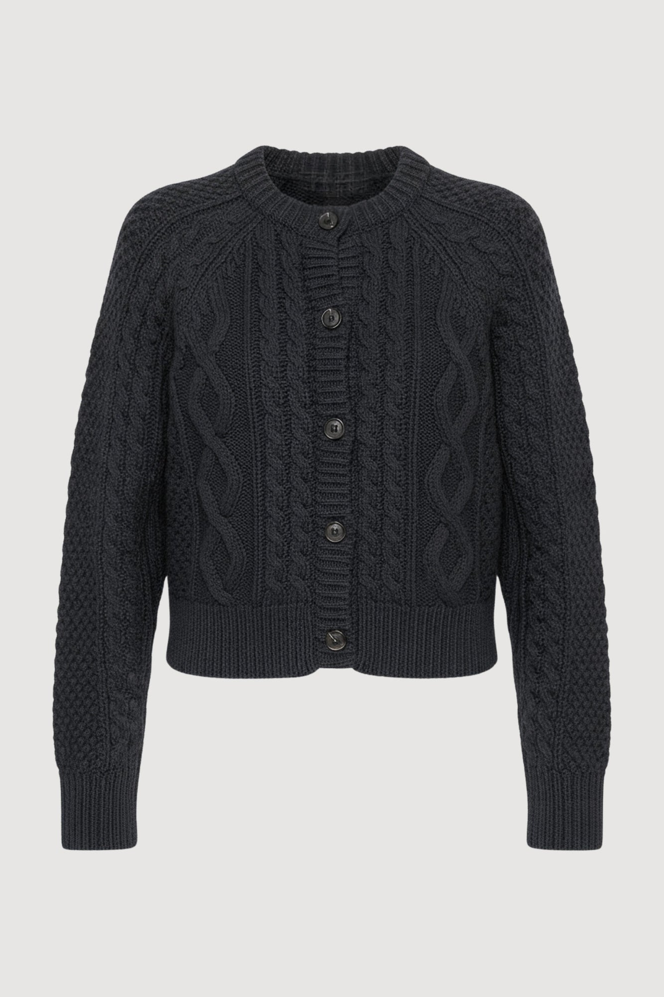 Shelby | Eloise Button Cable Cardigan in Size Small - Flat