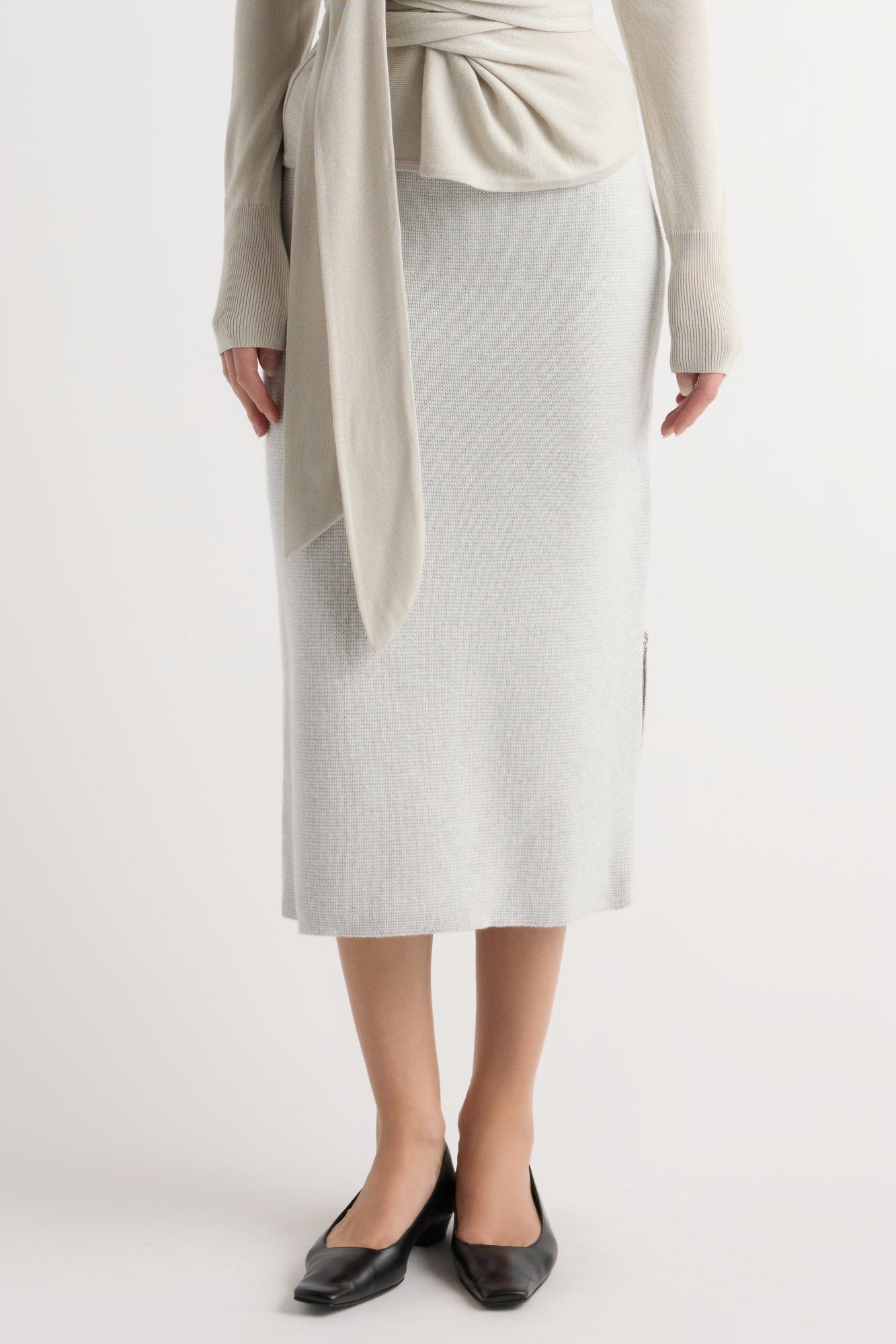 Marije | Esti Side-Zip Organic Cotton-Wool Skirt in Size Small