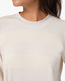 Oversized Long Sleeve Crewneck Top | Cloud Grey/Ivory