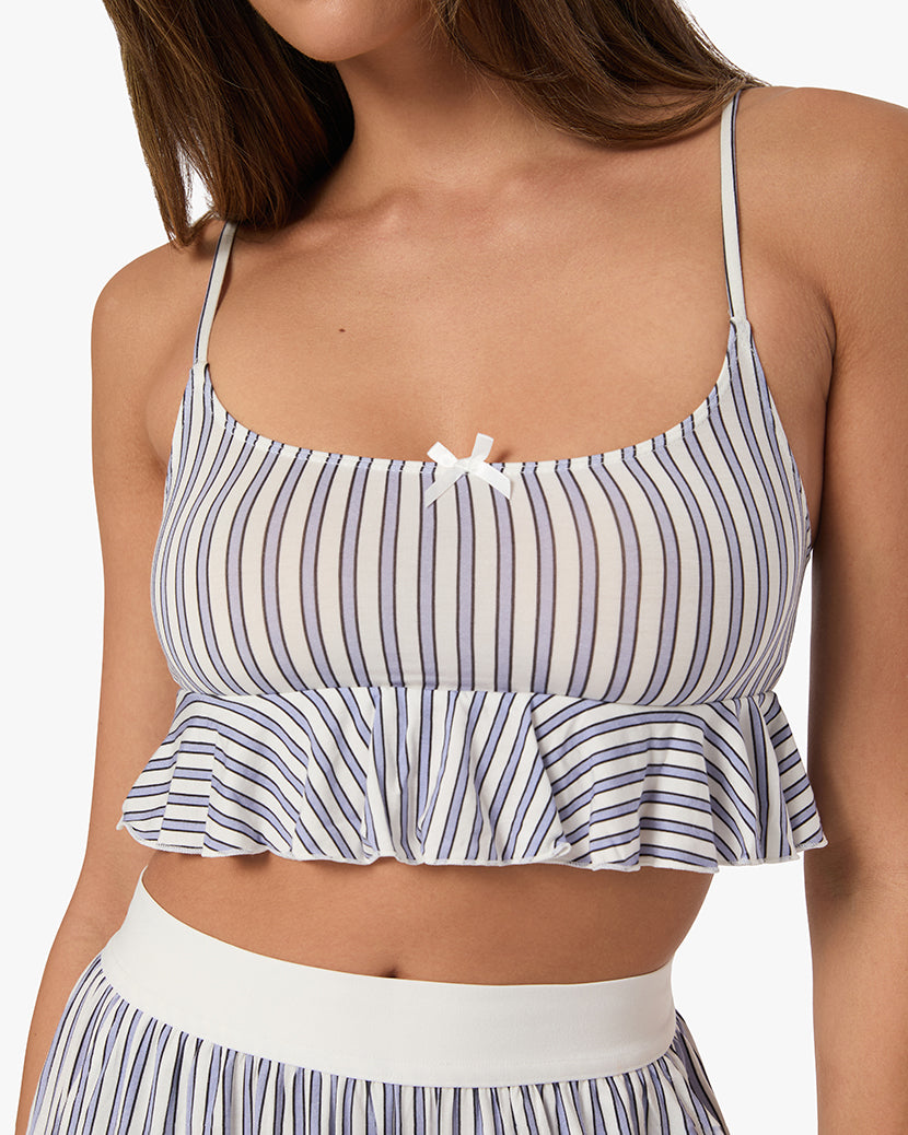 Babydoll Cropped Tank | Lilac/Dark Navy