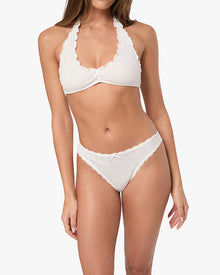 Ruffle Halter Bra | Ivory