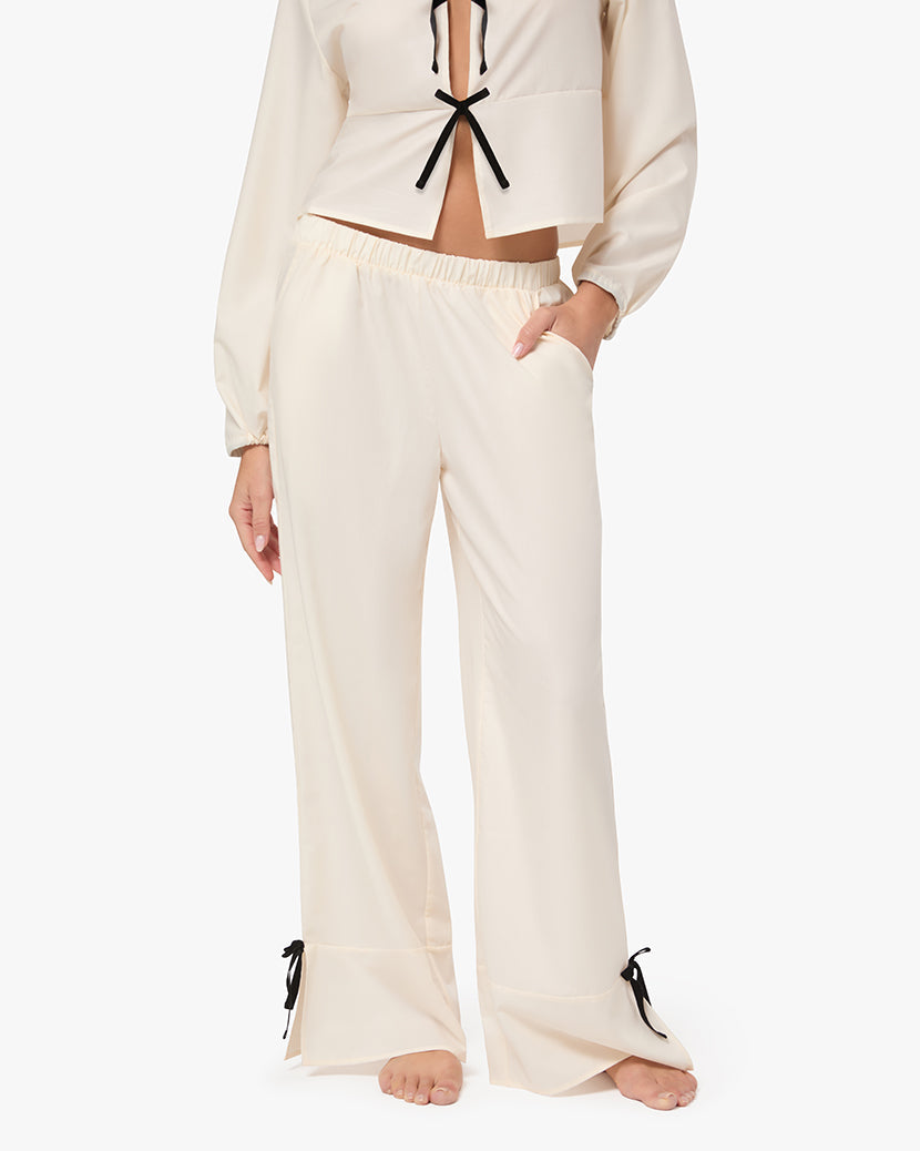 Tie Bottoms | Ivory/Black