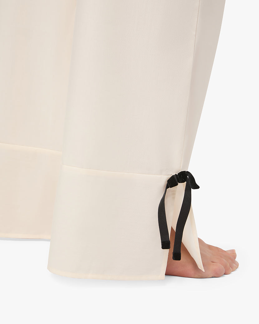 Tie Bottoms | Ivory/Black