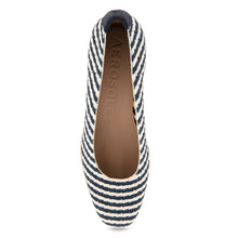 Roma Dress Wedge | Eggnog/Navy Stripe Textured Fabric