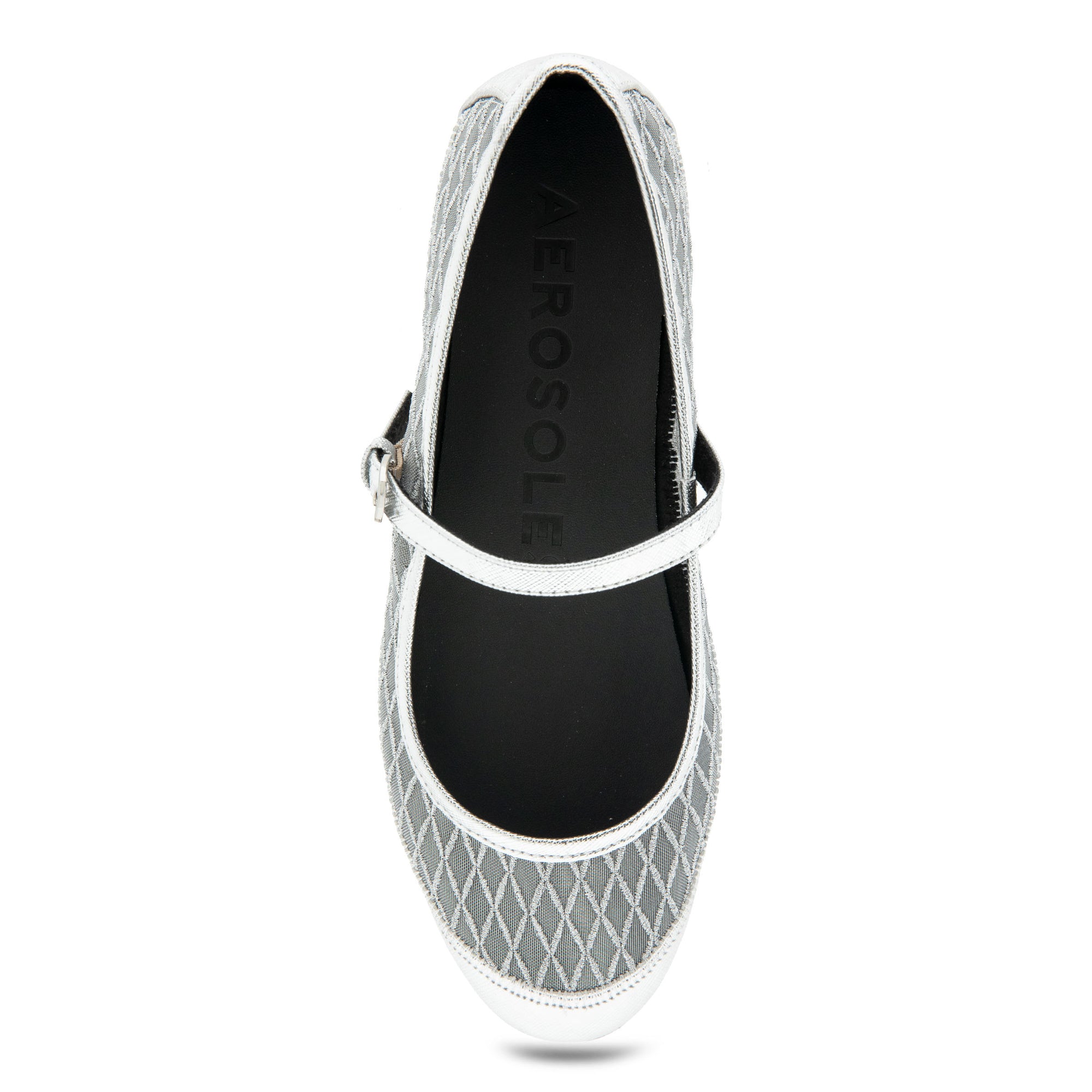 Baylee Casual Flat | Silver Mesh Fabric