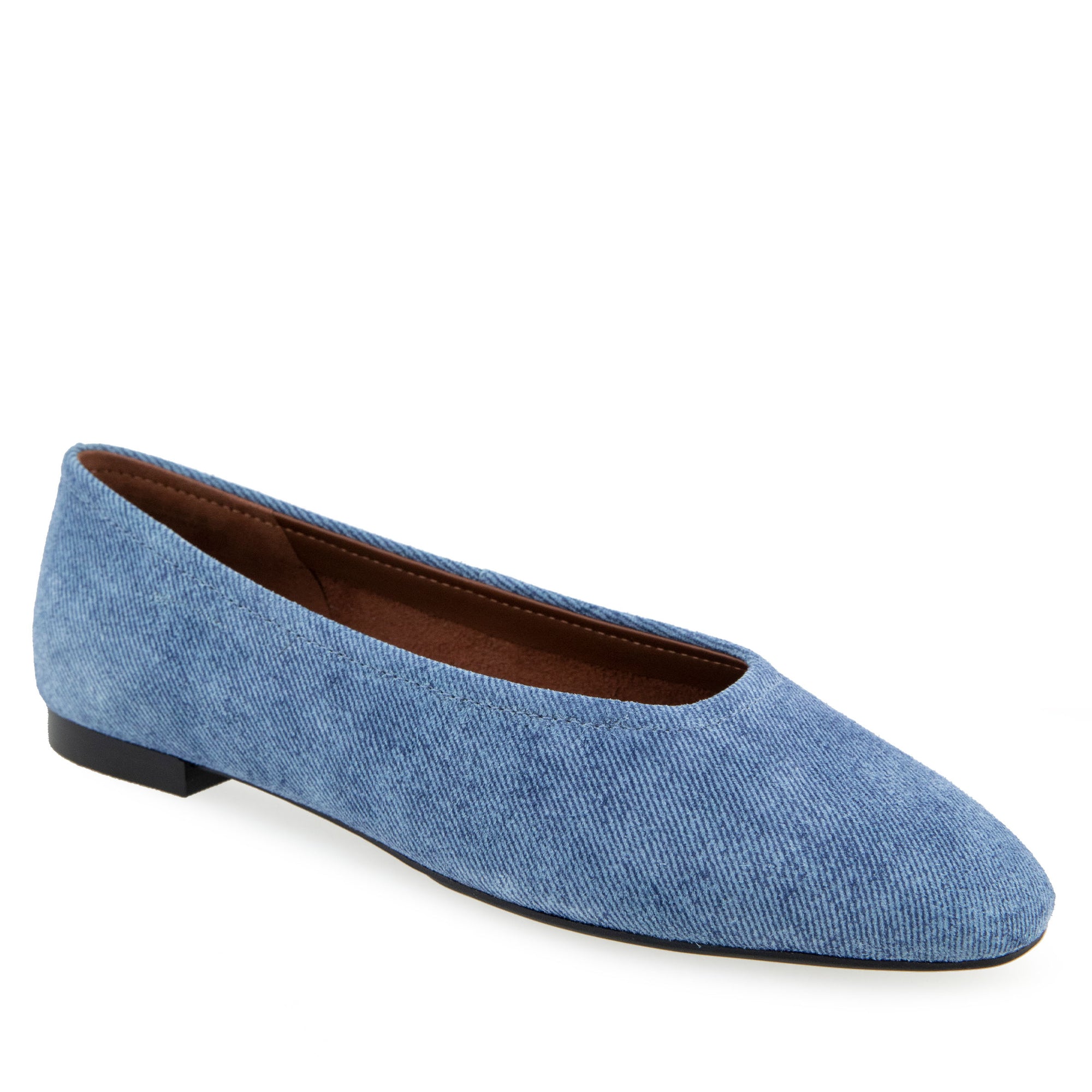 Amelie Casual Flat | Blue Denim Suede