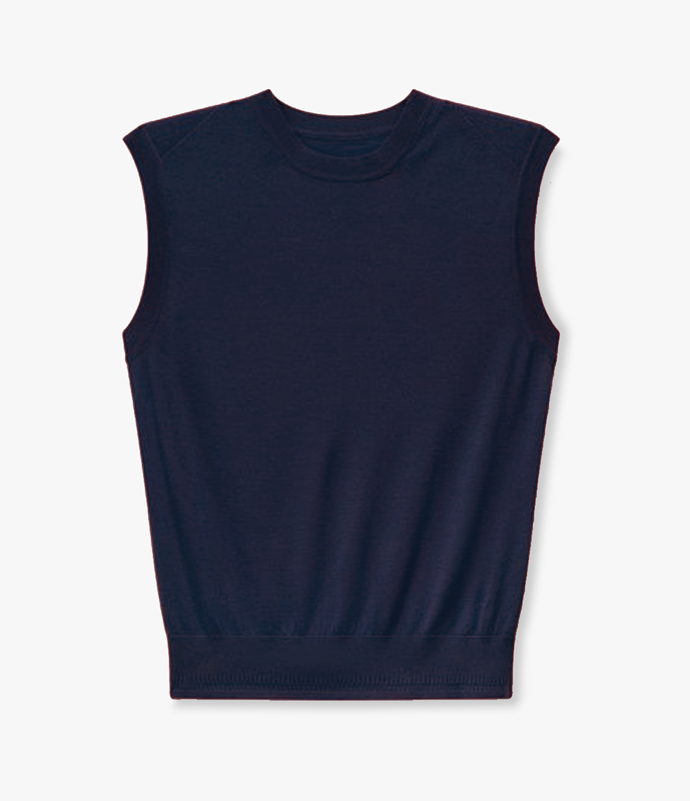 Another Tomorrow Featherweight Shell in Indigo – Wool Women's Top