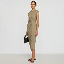 Fei Tie-Front Organic Cotton Dress | Khaki Green
