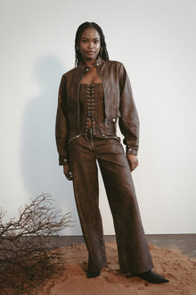 Zipper Fly Pant | Patina Dark Brown