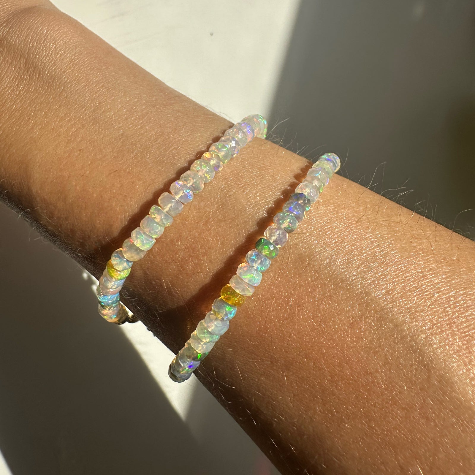 Natural Multi Faceted Opal Bracelet