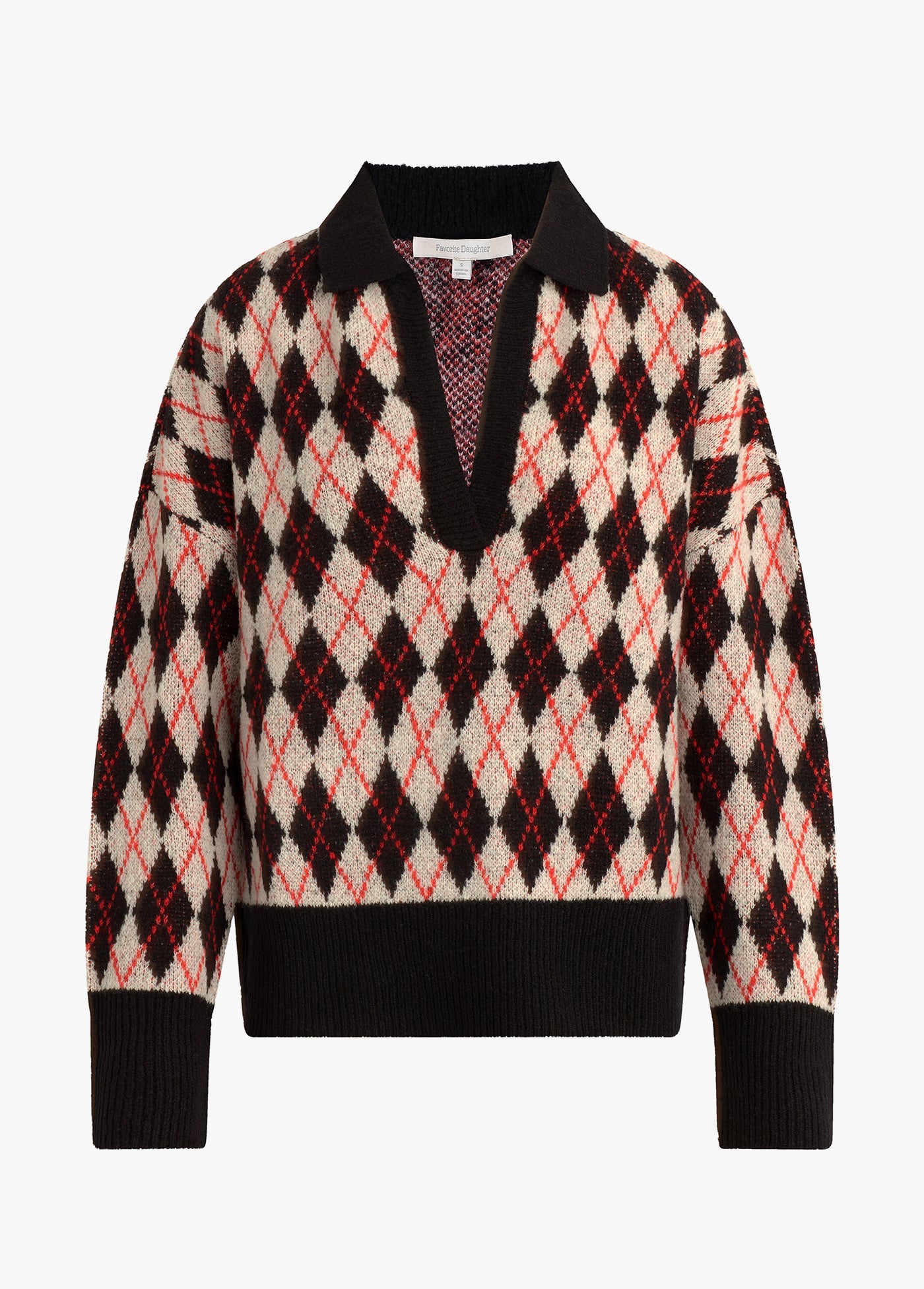 black red argyle