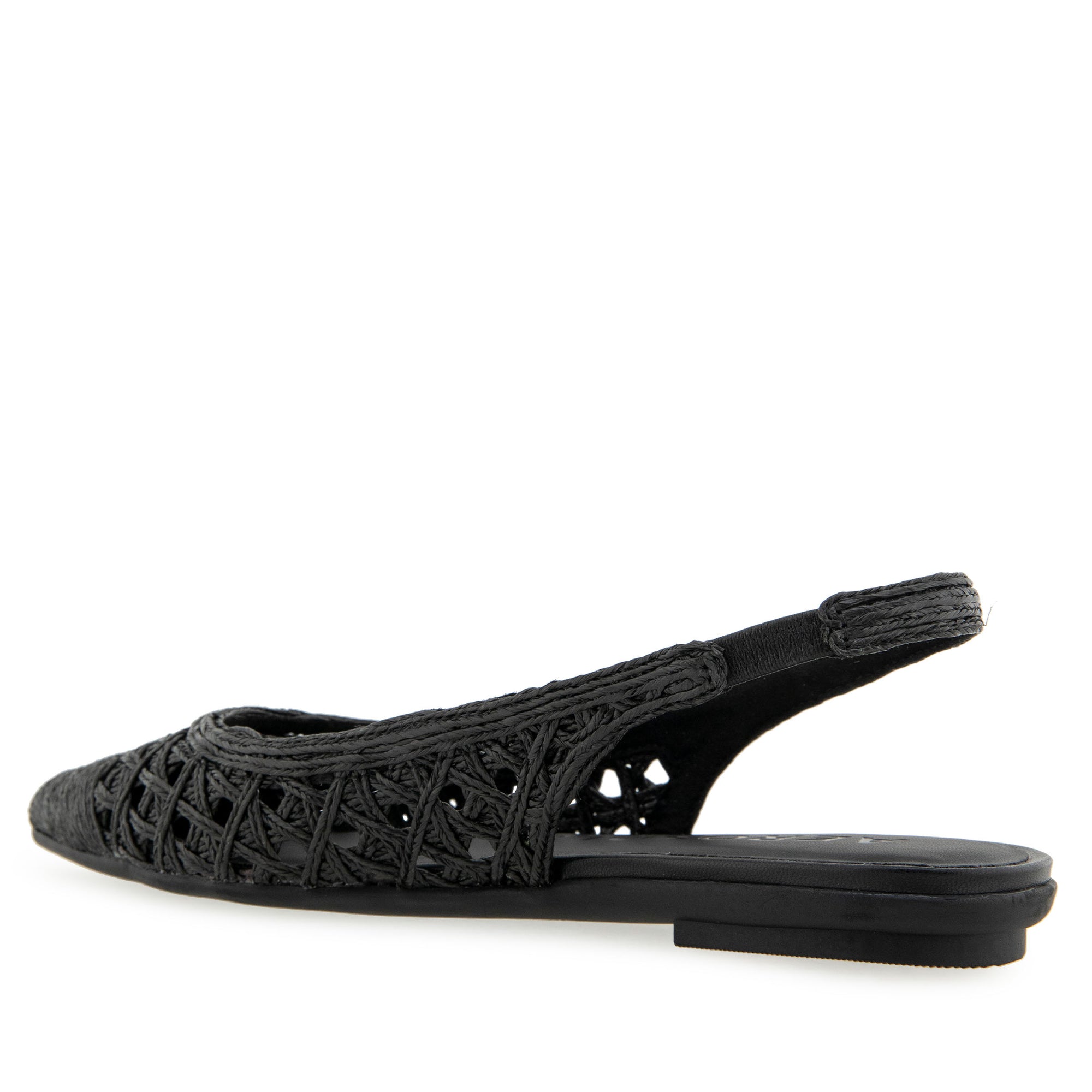 Diego Dress Flat | Black Embroidered Raffia