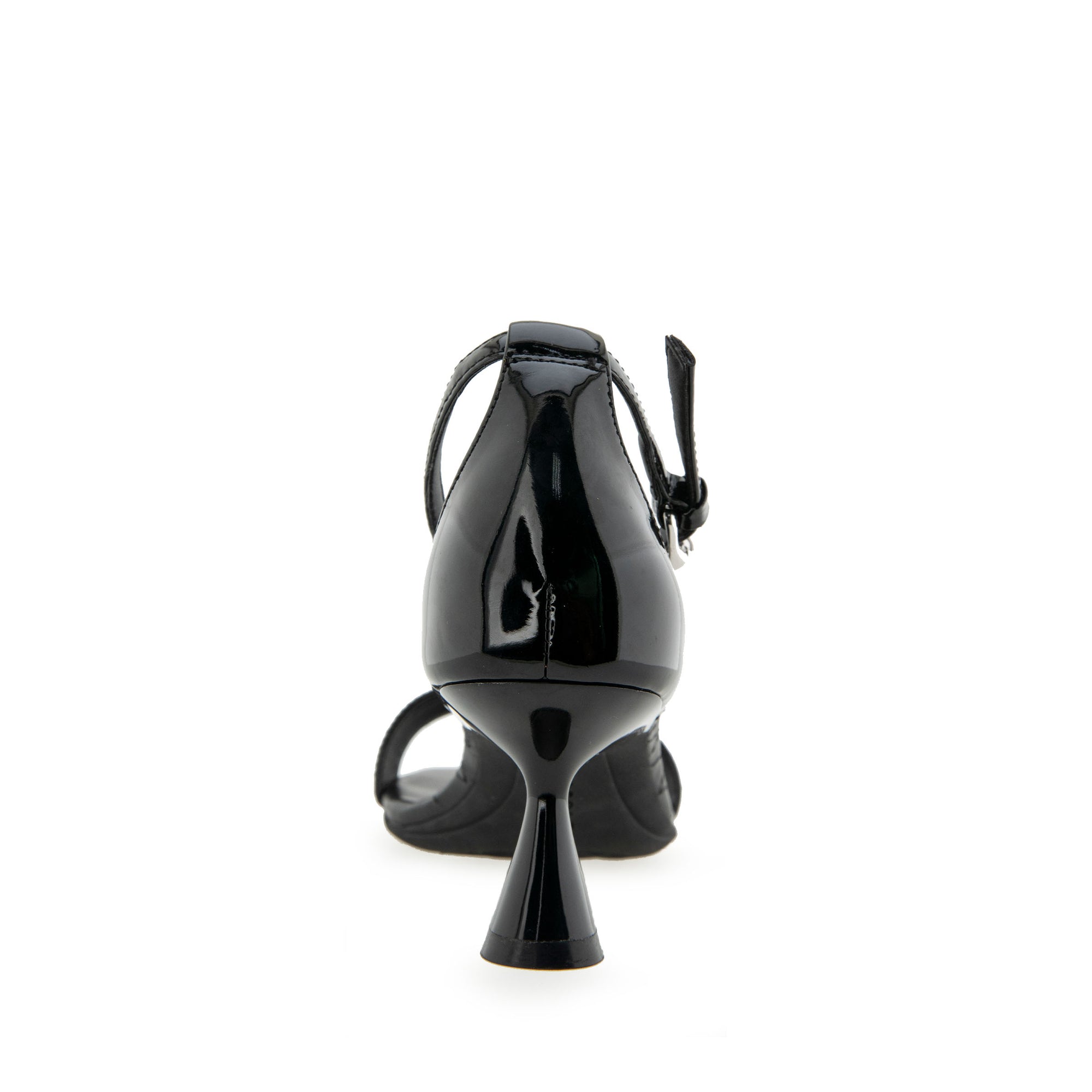 Jazzy Sandal Dress Sculpted | Black Patent Faux Leather