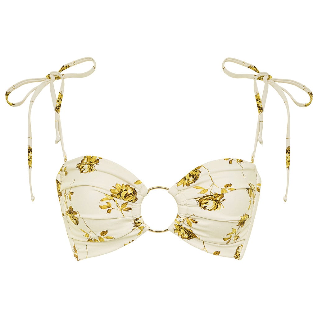 Tori Ties Bandeau Bikini Top | Gold Filigree