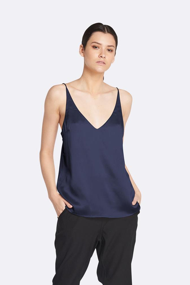 Narcisse Deep V Satin Cami | Amber Satin