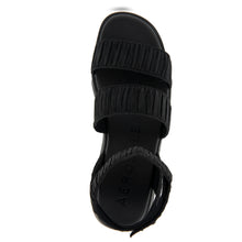 Fiona Sandal Sport | Black Rouched Elastic Fabric