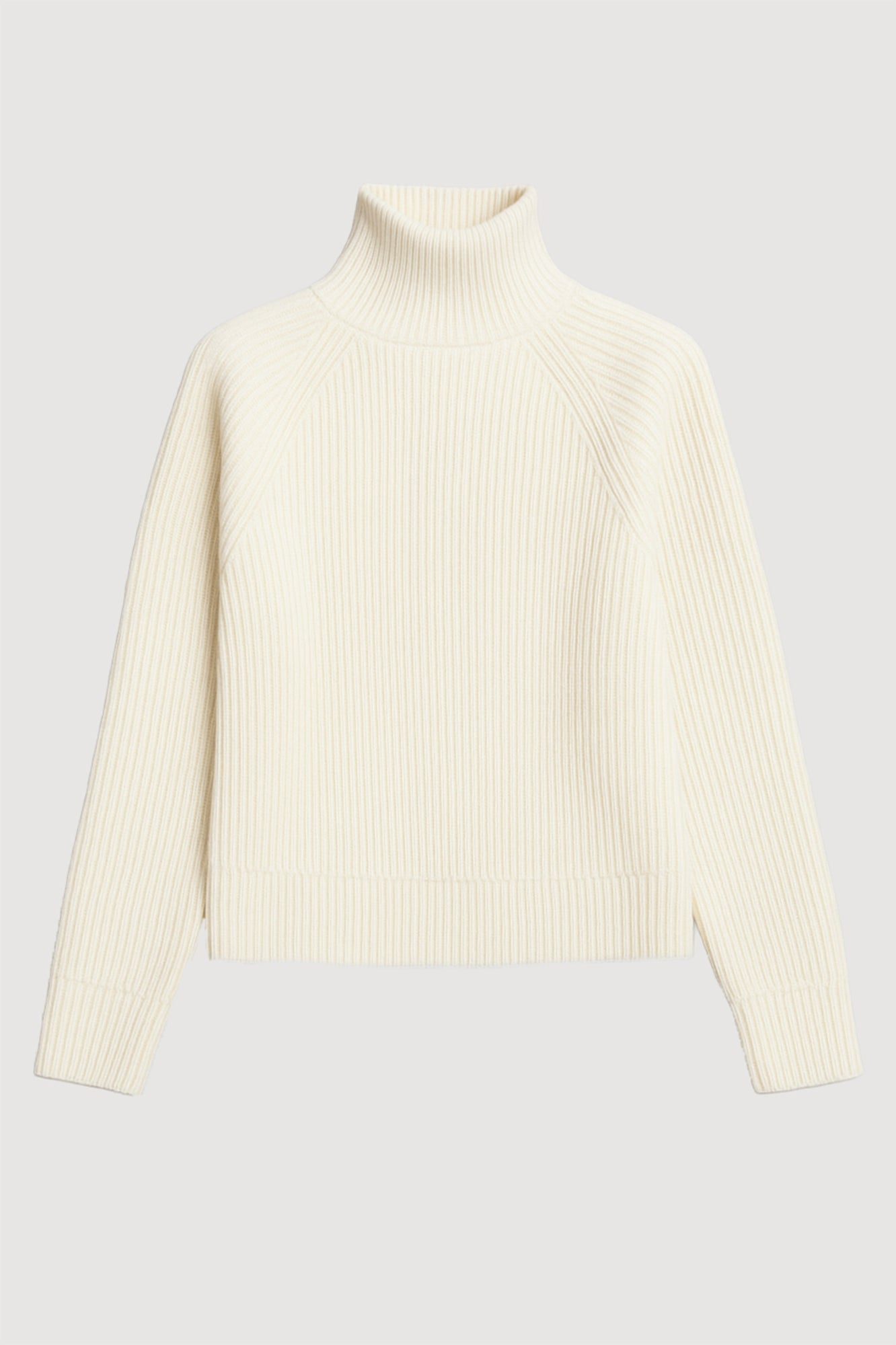 Kelsey | Hadeel Organic Cotton-Wool Mock-Neck Sweater in Size Small - Flat