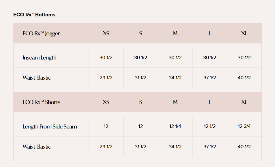Product size guide