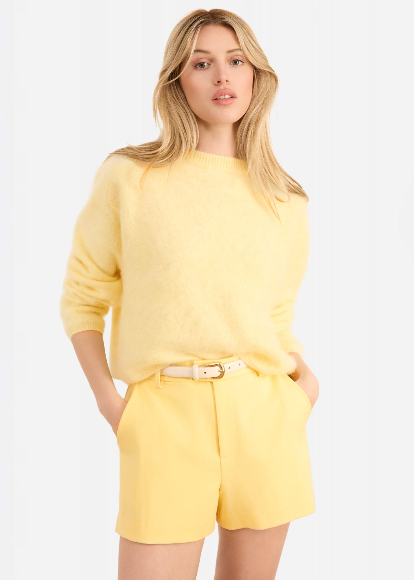 Hana High Rise Short | Custard