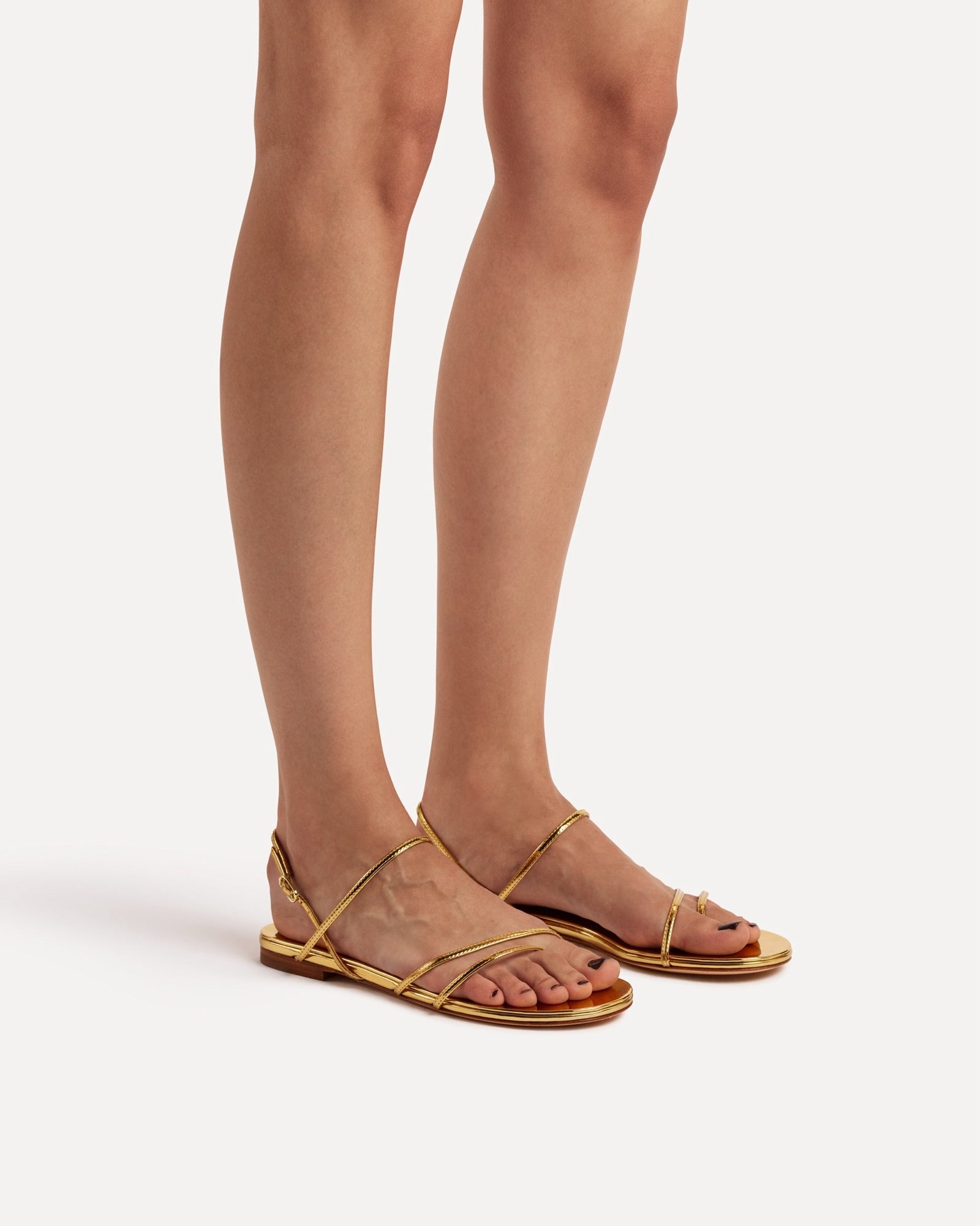 Helix Flat Sandal | Gold