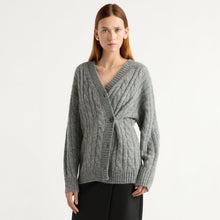 Kelsey | Hikari Asymmetric Cable Knit Cardigan in Size Small