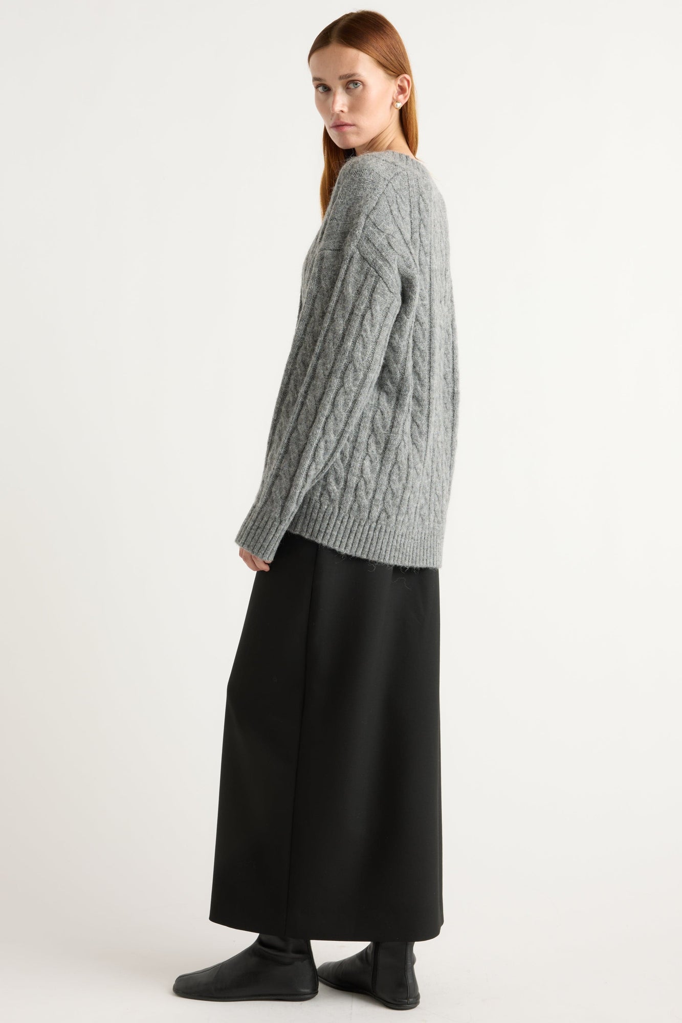 Kelsey | Hikari Asymmetric Cable Knit Cardigan in Size Small