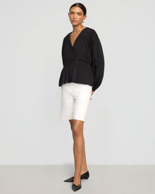 Vanessa | Hira Tie-Front Cotton Blouse in Size Small