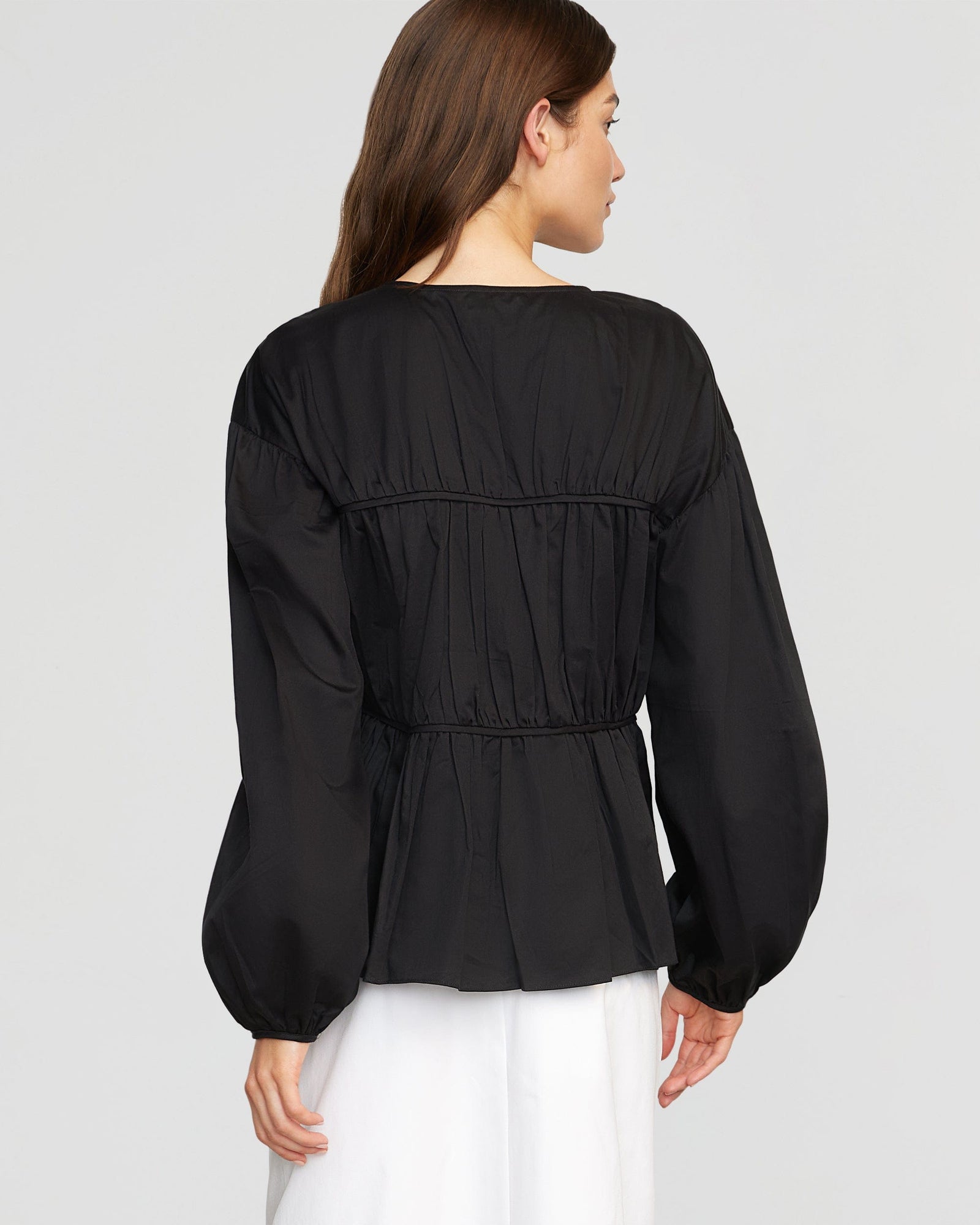Renee | Hira Tie-Front Cotton Blouse in Size Small