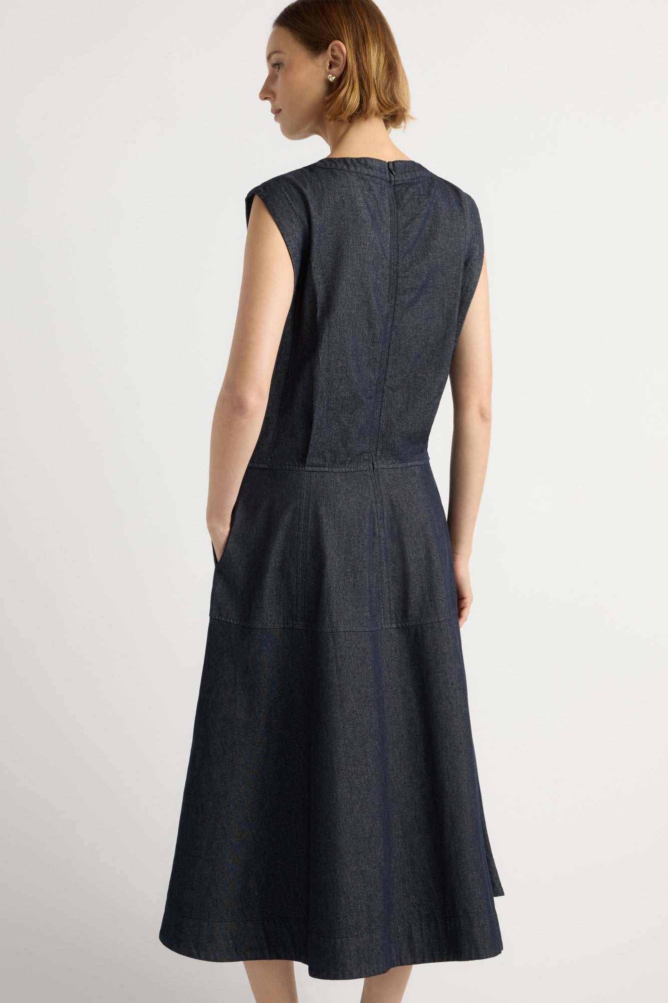 Mali | Holland Drop-Waist Denim Dress in Size Small