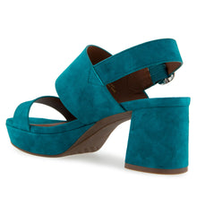 Camera Sandal Platform | Teal Suede