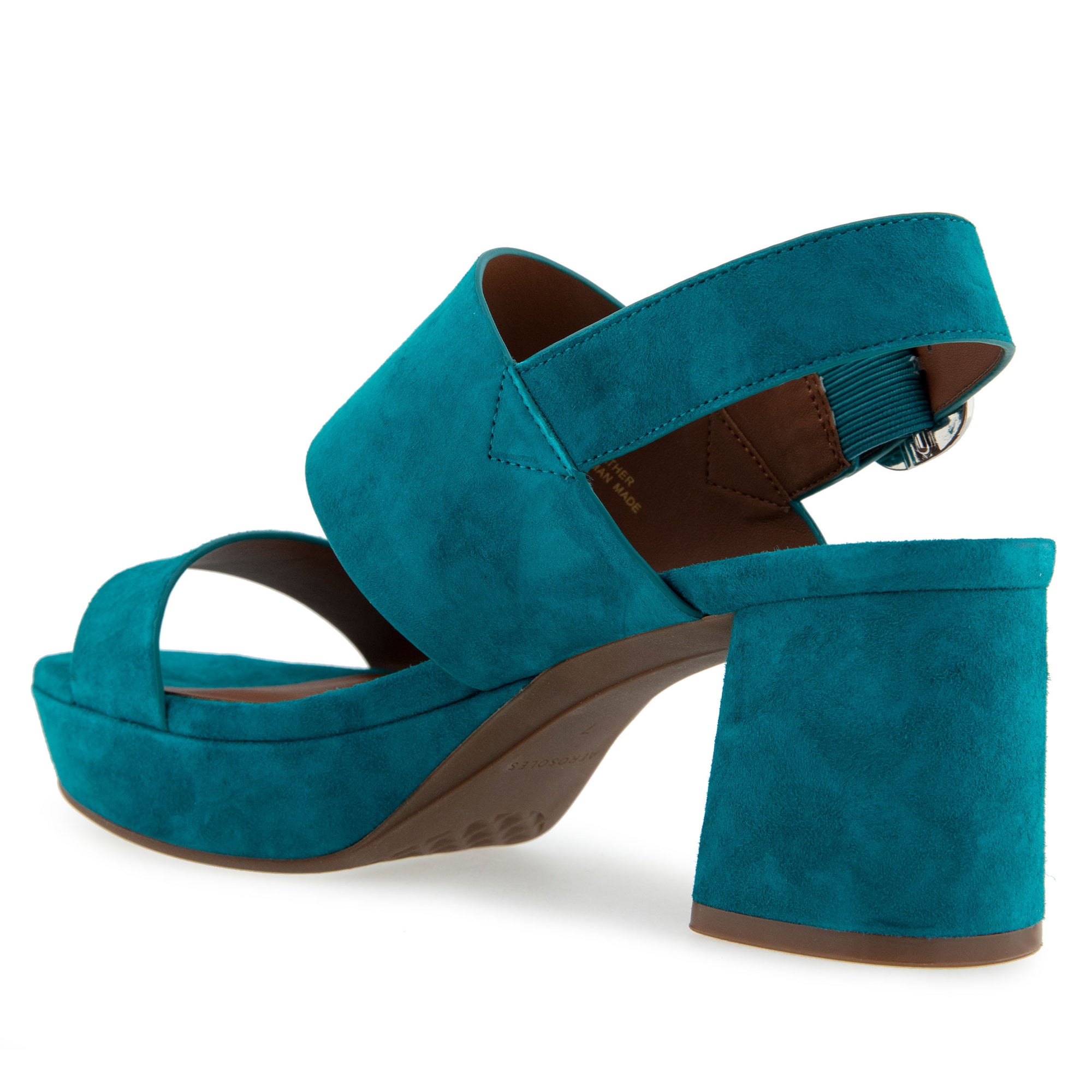 Camera Sandal Platform | Teal Suede