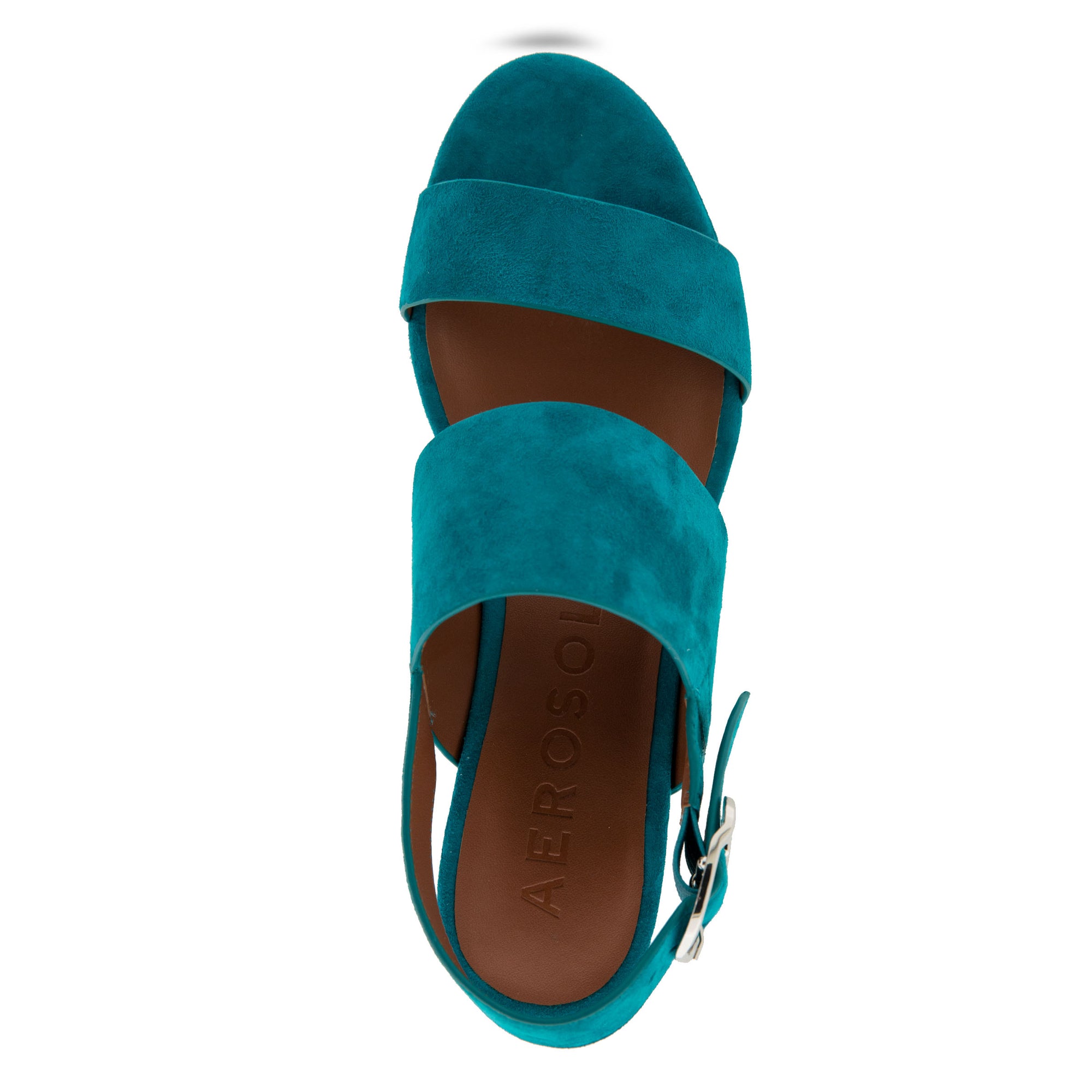 Camera Sandal Platform | Teal Suede