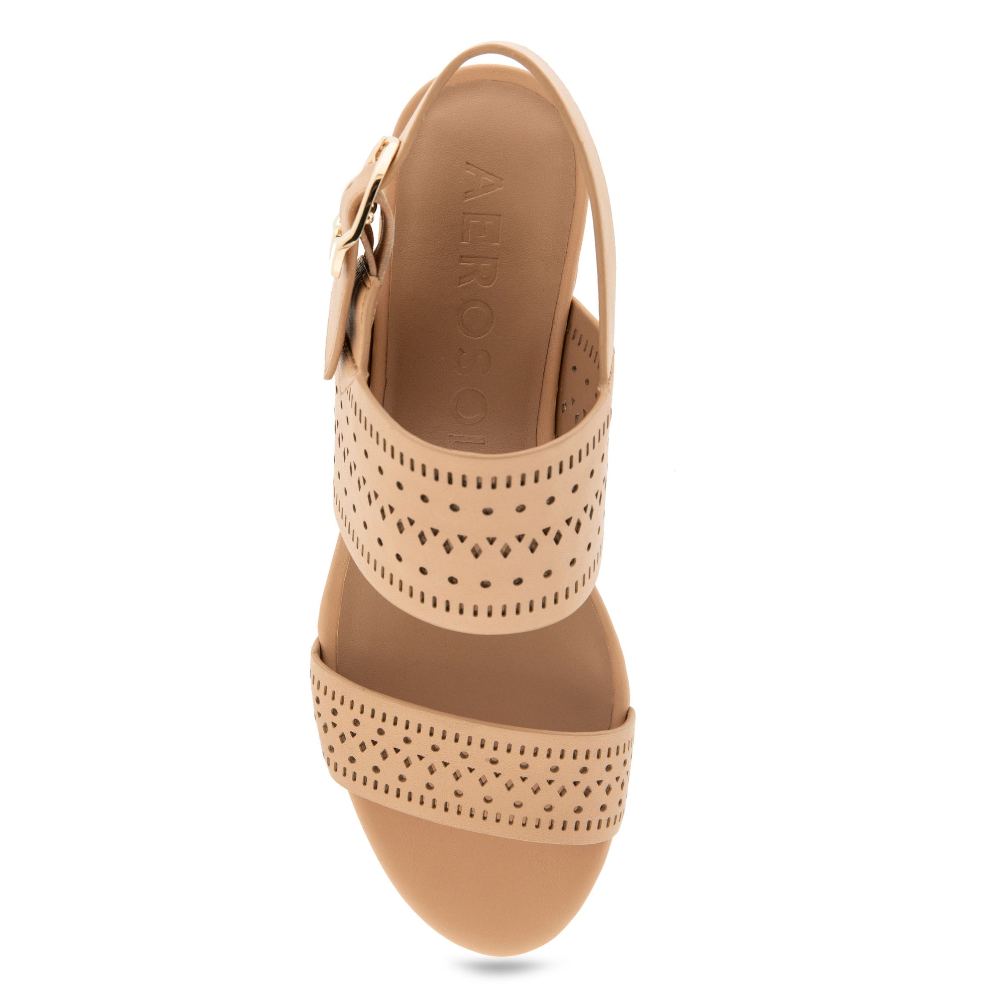 Camera Sandal Platform | Beige Bisque Faux Leather
