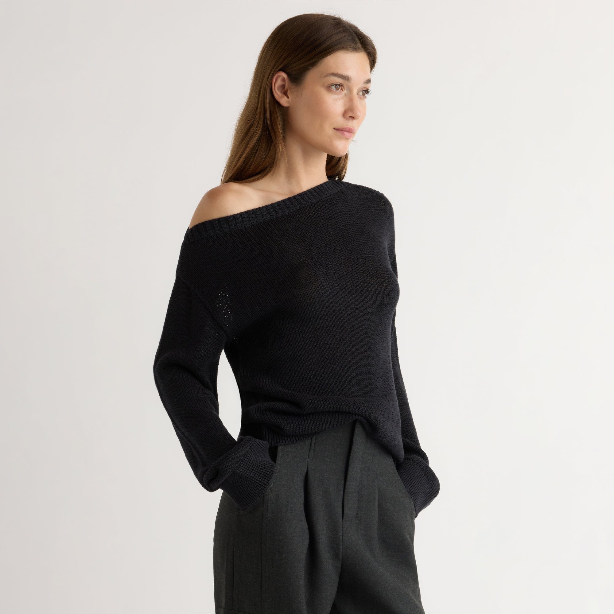 Renee | Issa Lightweight Off-Shoulder Sweater in Size Extra Small