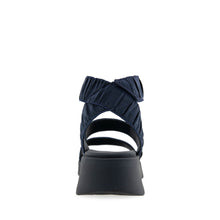 Fiona Sandal Sport | Navy Rouched Elastic Fabric