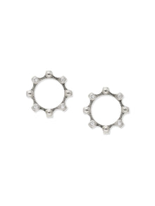 Jac+Jo Cog Open Circle Studs | 925 Rhodium Plated Sterling Silver