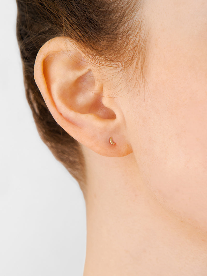 Jac+Jo Icon Moon Studs | 14K Yellow Gold