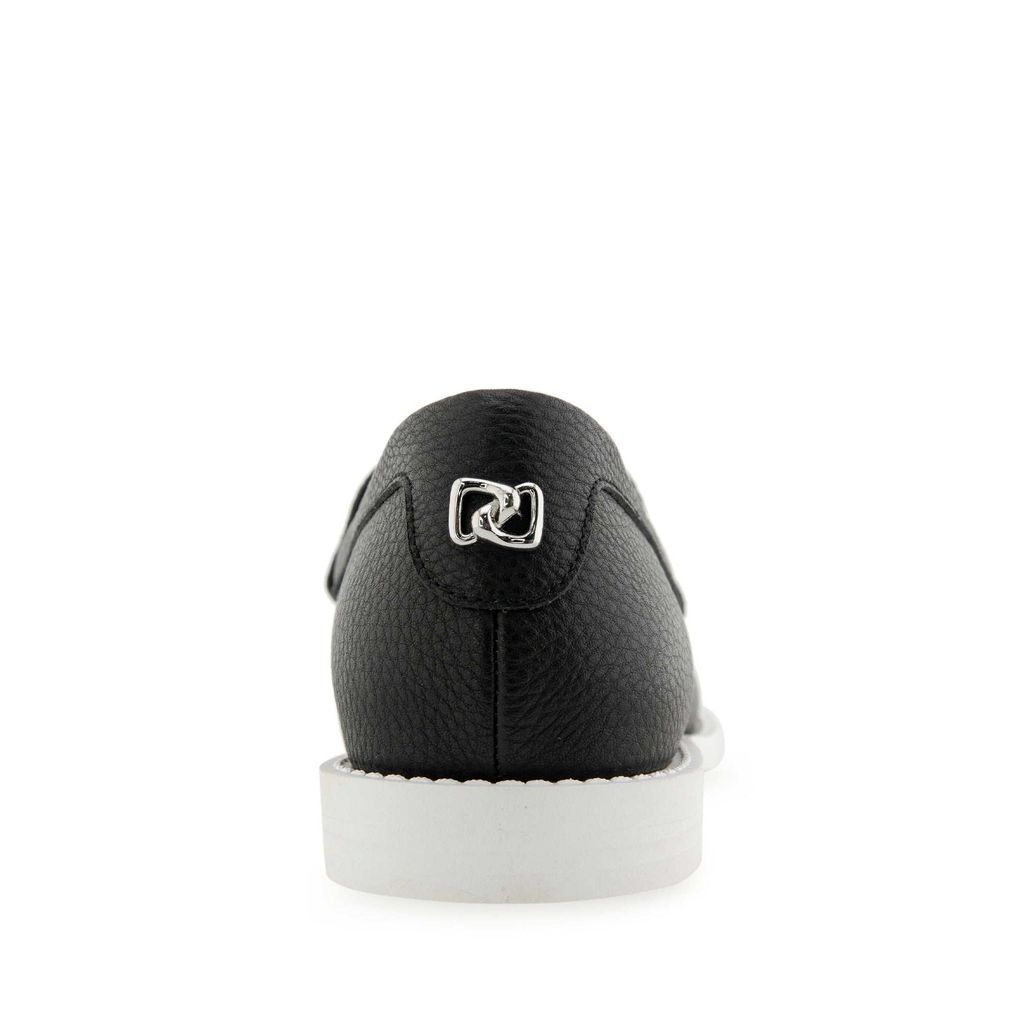 Sienna Tailored Loafer | Black Pebbled Leather